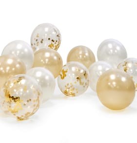 Let's Party Metallic Gold & White Balloons 12 Pack x2
