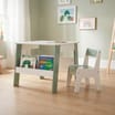 Liberty House Toys Kids Bookshelf Table And Chair - White & Forest Green