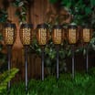 Firefly LED Small Flame Solar Stake Light 6 Pack