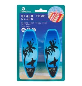  TravelShop Beach Towel Clip 2 Pack - Surf