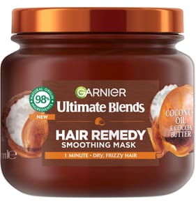 Garnier Ultimate Blends Coconut Oil & Cocoa Butter Hair Remedy Mask for Dry Frizzy Hair 340ml
