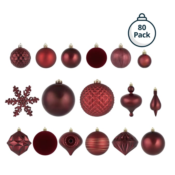 Festive Feeling Christmas Baubles 80 Pack