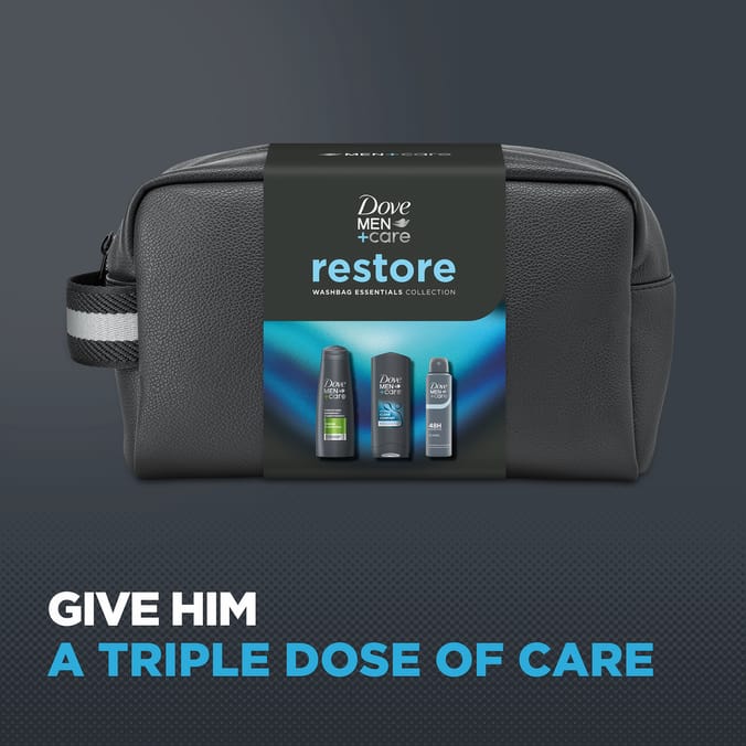 Dove Men+Care Washbag Essentials Gift Set 3 Piece - Restore