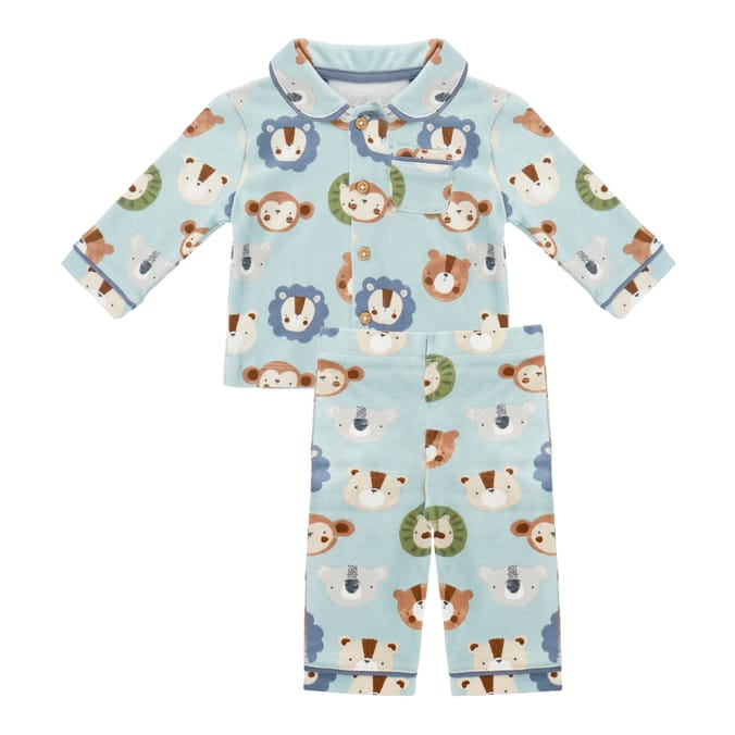 Pure Baby Blue Animal Print Pyjamas