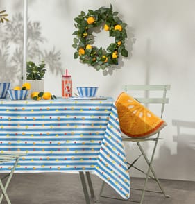 The Outdoor Edit Mediterranean Rectangle PVC Tablecloth - Stripe