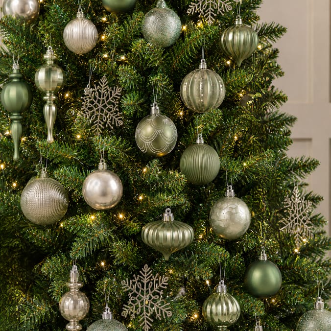 Frosted Spirit Christmas Baubles 50 Pack