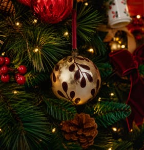 Winter Charm Painted Bauble - Red