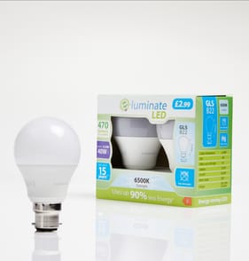E-Luminate LED GLS B22 Daylight Light Bulb 2 Pack - 470 Lumens