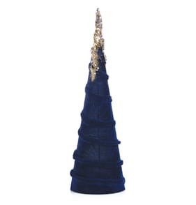 Elegance Velvet Glitter Cone - Navy