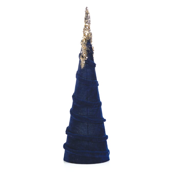 Elegance Velvet Glitter Cone Tree