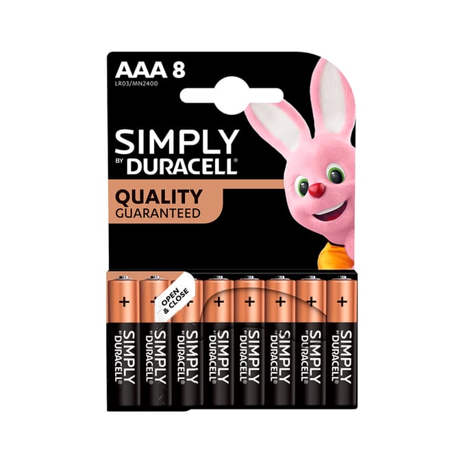 Duracell Simply AAA Batteries 8 Pack