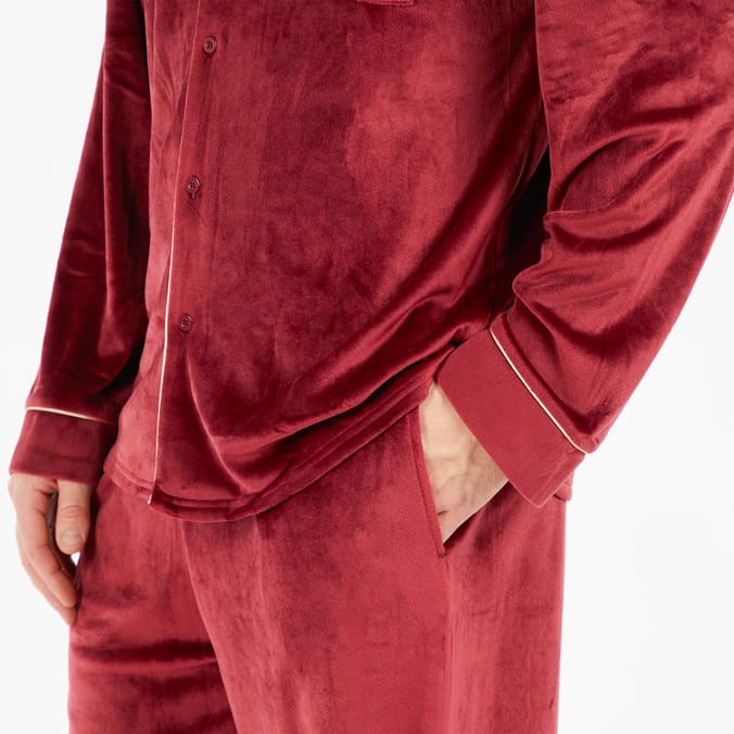 Burgundy Polar Express Mens Pyjamas