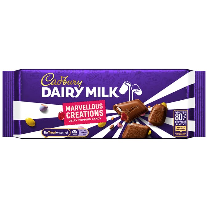 Cadbury Dairy Milk Marvellous Creations Jelly Popping Candy Chocolate Bar 160g