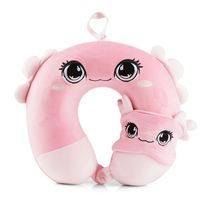 Travel Character Travel Pillow Set - Axolotl