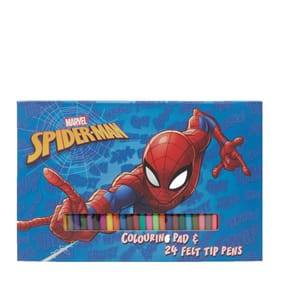 Marvel Spiderman Colouring Pad & 24 Felt Pens 