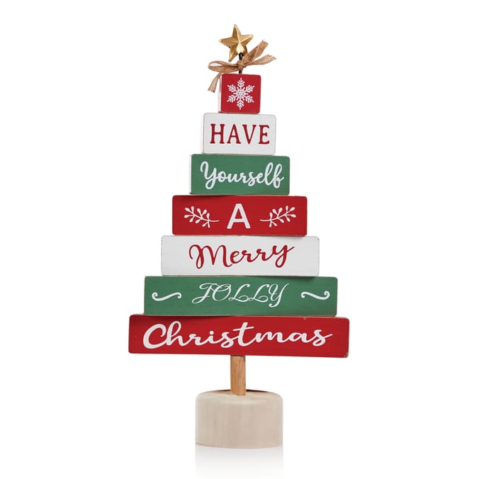 Winter Charm Wooden Tree Decoration