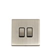 Pifco 10A Brushed Double Switch