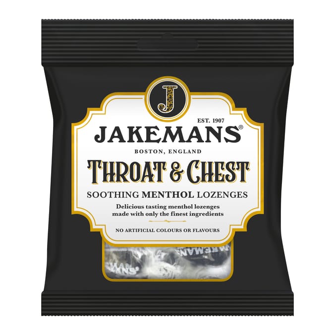 Jakemans Throat & Chest Soothing Menthol Lozenges 73g x 12 Packs