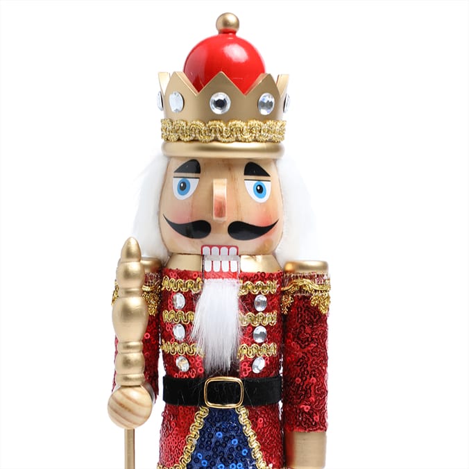 Festive Feeling 38cm Glitter Nutcracker Home Bargains