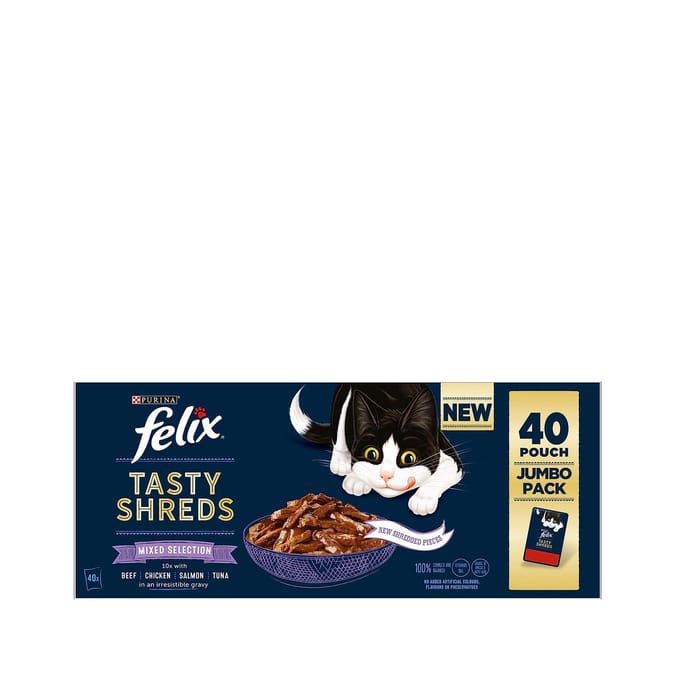 Felix Tasty Shreds Mixed Selection Wet Cat Food 40 x 80g