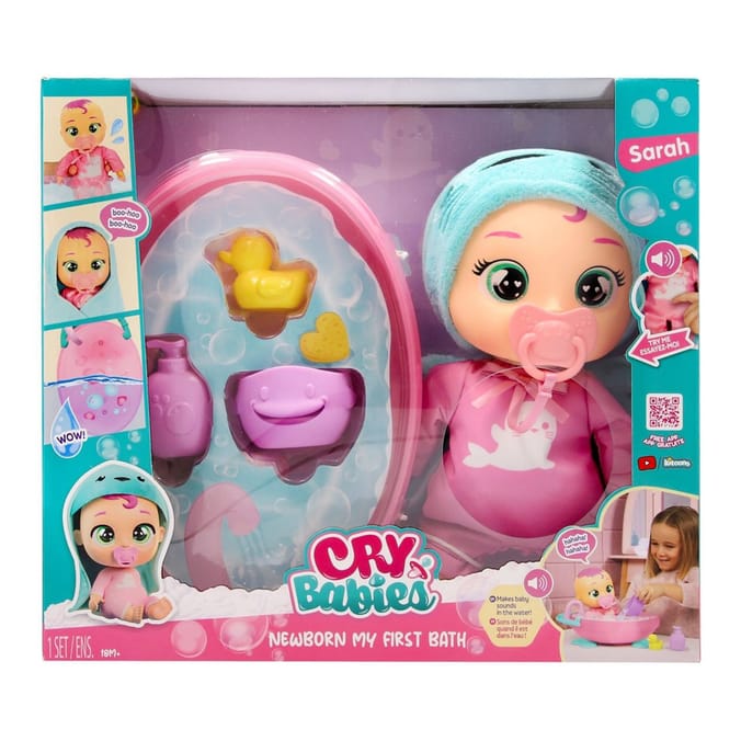 Cry Babies Newborn My First Baby Bath Doll Set - Sarah