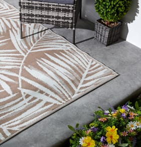  Jardin Garden Rug 150 x 240cm - Nude with Leaves