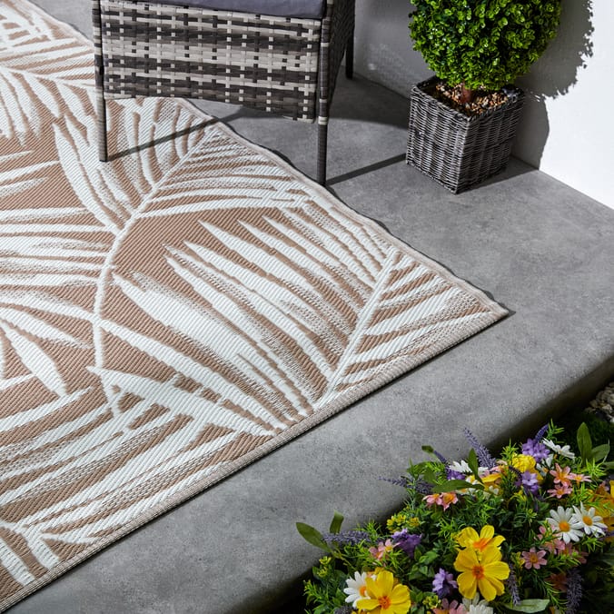 Jardin Garden Rug 150 x 240cm - Nude with Leaves