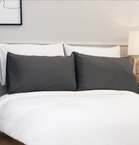 The Threadery 200 Thread Count Oxford Pillowcase Pair - Grey