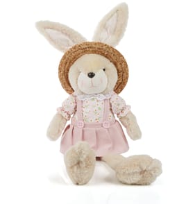 Happy Easter Sitting Plush Girl Easter Bunny