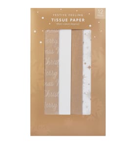 Festive Feeling Tissue Paper 12 Pack - Gold