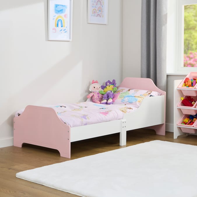 Liberty House Toys Two Tone Toddler Bed - White & Pink