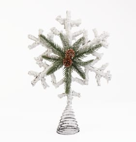 Festive Feeling Christmas Rattan Berry Tree Topper - White