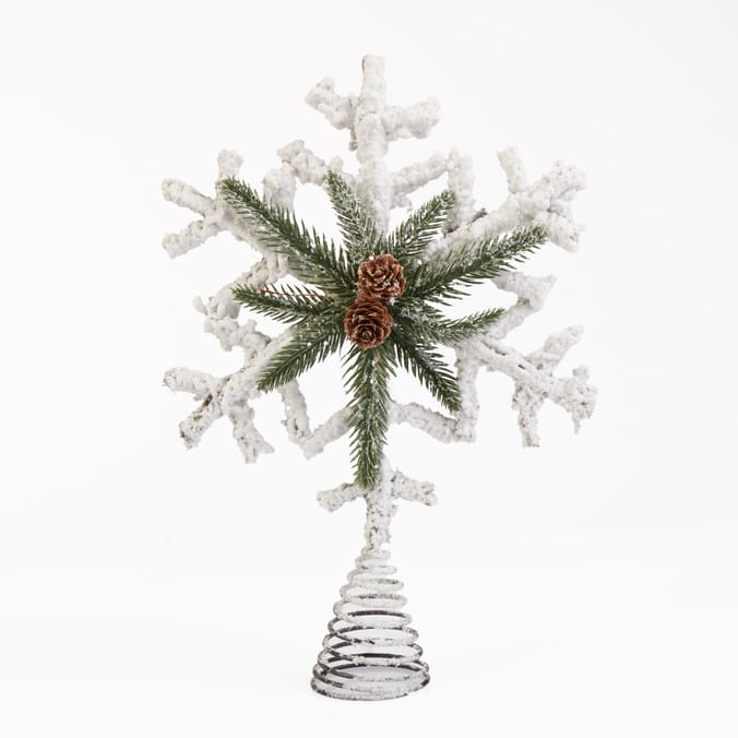 Festive Feeling Christmas Rattan Berry Tree Topper - White