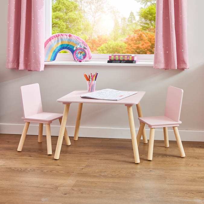 Liberty House Toys Toddler Bed and Table and Two Chairs Set - Pink