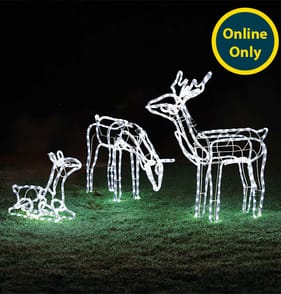 Prestige Mains Operated LED Iridescent Reindeer Family