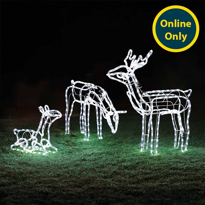 Prestige Mains Operated LED Iridescent Reindeer Family