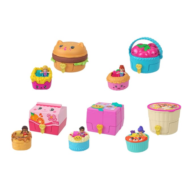 Polly Pocket Tiny Take Out Reveal Micro Dolls & Compact With Toy Cars JCR44
