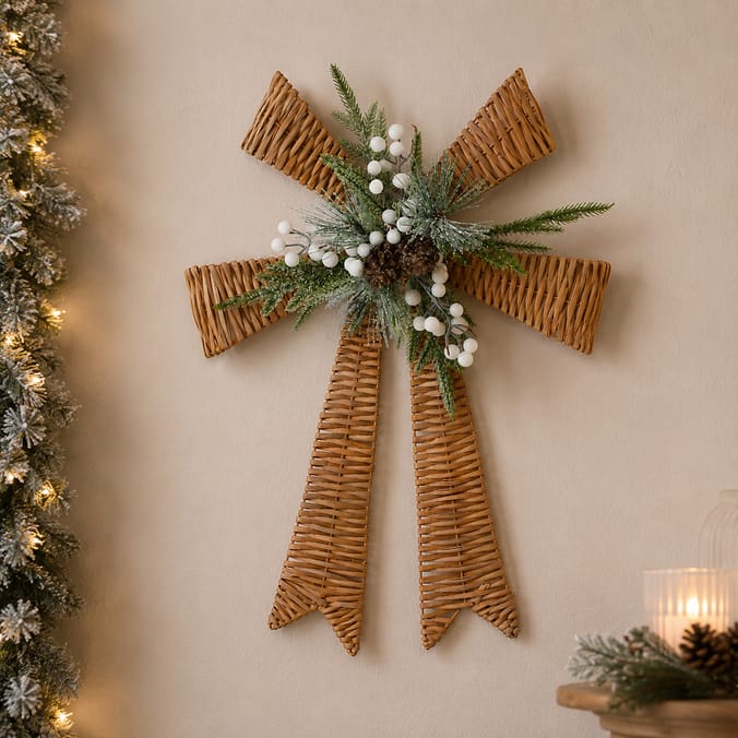 Winter Charm Rattan Large Bow