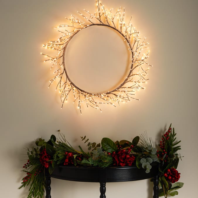 Prestige Mains Operated LED Branch Christmas Wreath
