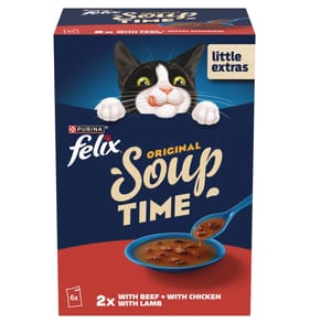Felix Soup Farm Selection Wet Cat Food 6 x 48g - Chicken, Beef and Lamb