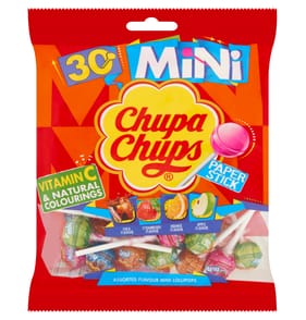Chupa Chups 30 Assorted Flavour Mini Lollipops 180g