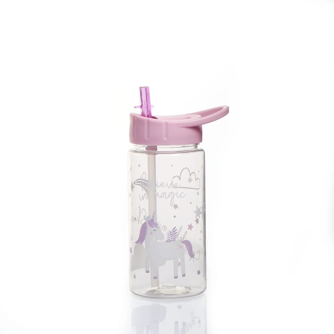 Back To School Bottle With Straw 400ml - Pink