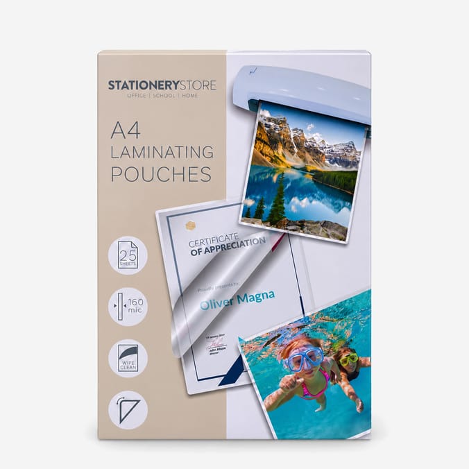 Stationery Store A4 Laminating Pouches 25 Pack