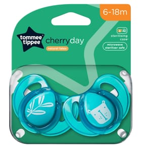 Tommee Tippee Cherry Every Day Soothers 6-18m - Blue