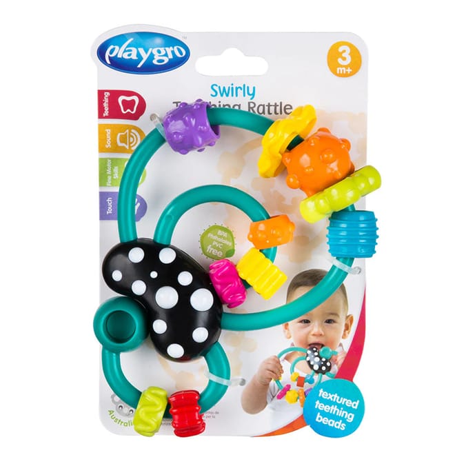 Playgro Swirly Teething Rattle