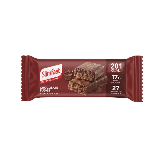 SlimFast Meals Replacement Bar 60g 4 Pack - Chocolate Fudge x4