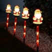 Prestige Battery Operated LED Candy Cane Stake Lights 4 Pack - Santa