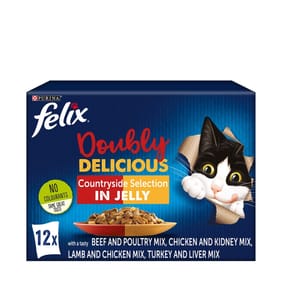 Felix Doubly Delicious Meat Selection in Jelly Wet Cat Food 12 x 100g