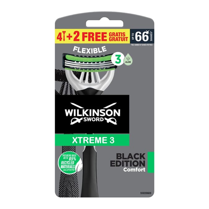 Wilkinson Sword Extreme 3 Black Edition 4 +2 Disposable