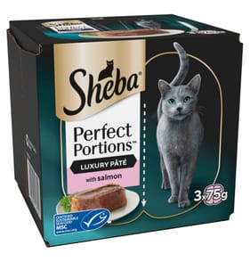 Sheba Perfect Portions Adult Wet Cat Food 3 x 75g - Luxury Pate With Salmon